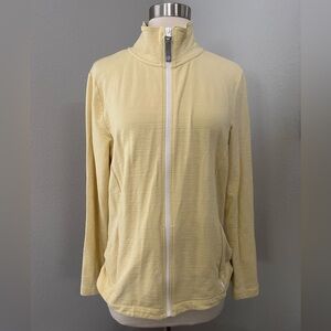 T By Talbots Lightweight Jacket Medium Yellow  Full Zip UPF 50+ Athleisure Yoga